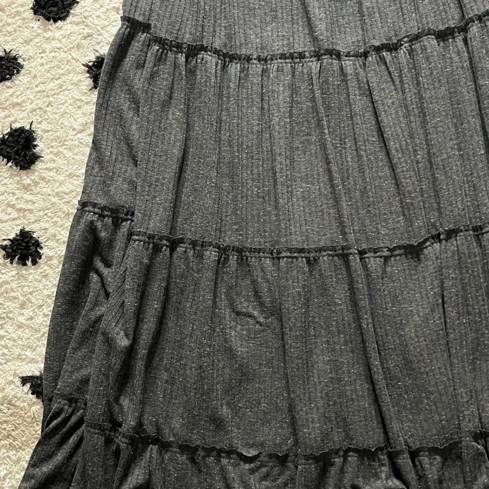 Free people beach size small saltwater tiered maxi dress dark grey short sleeve
